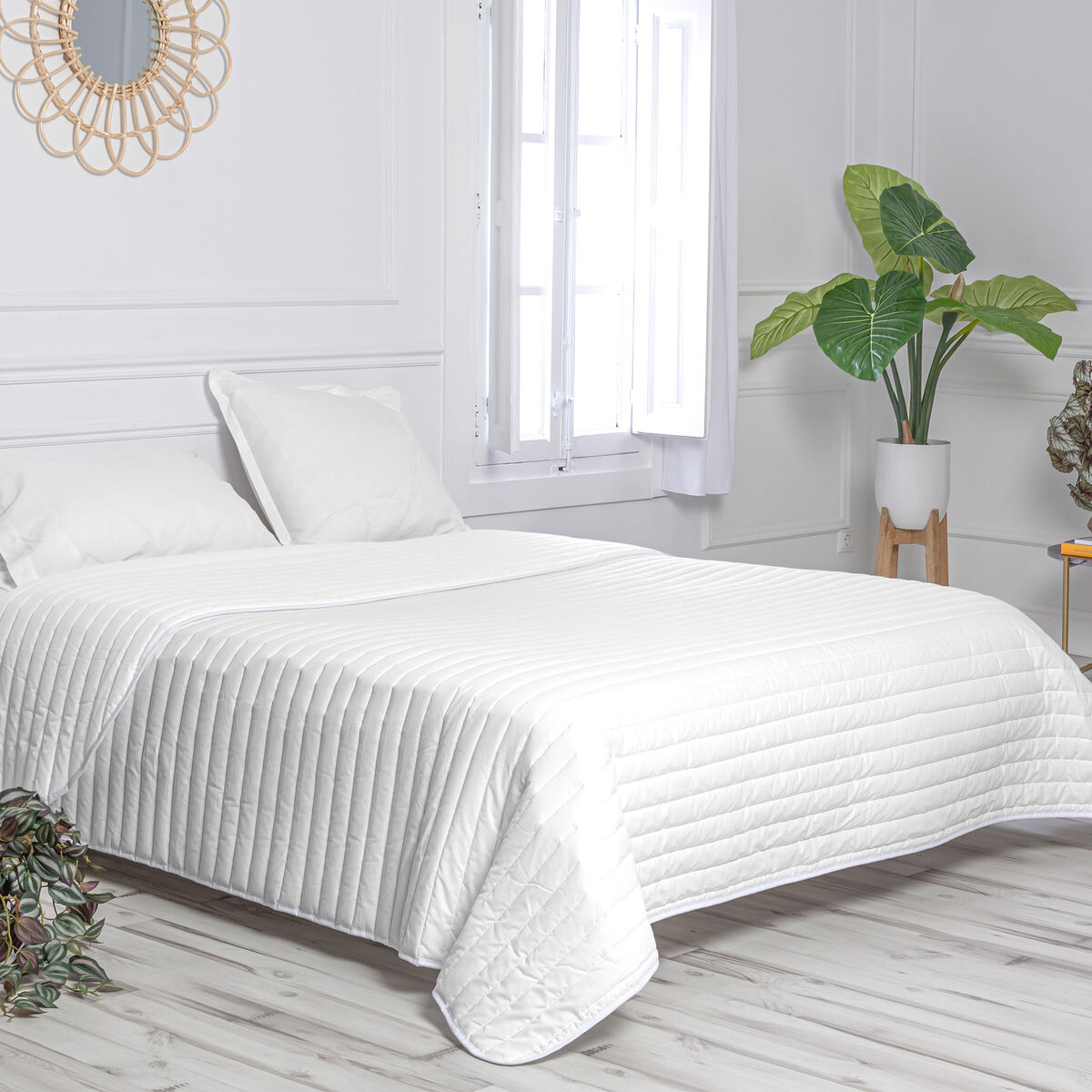Sprei HappyFriday Basic Dash Wit 270 x 260 cm